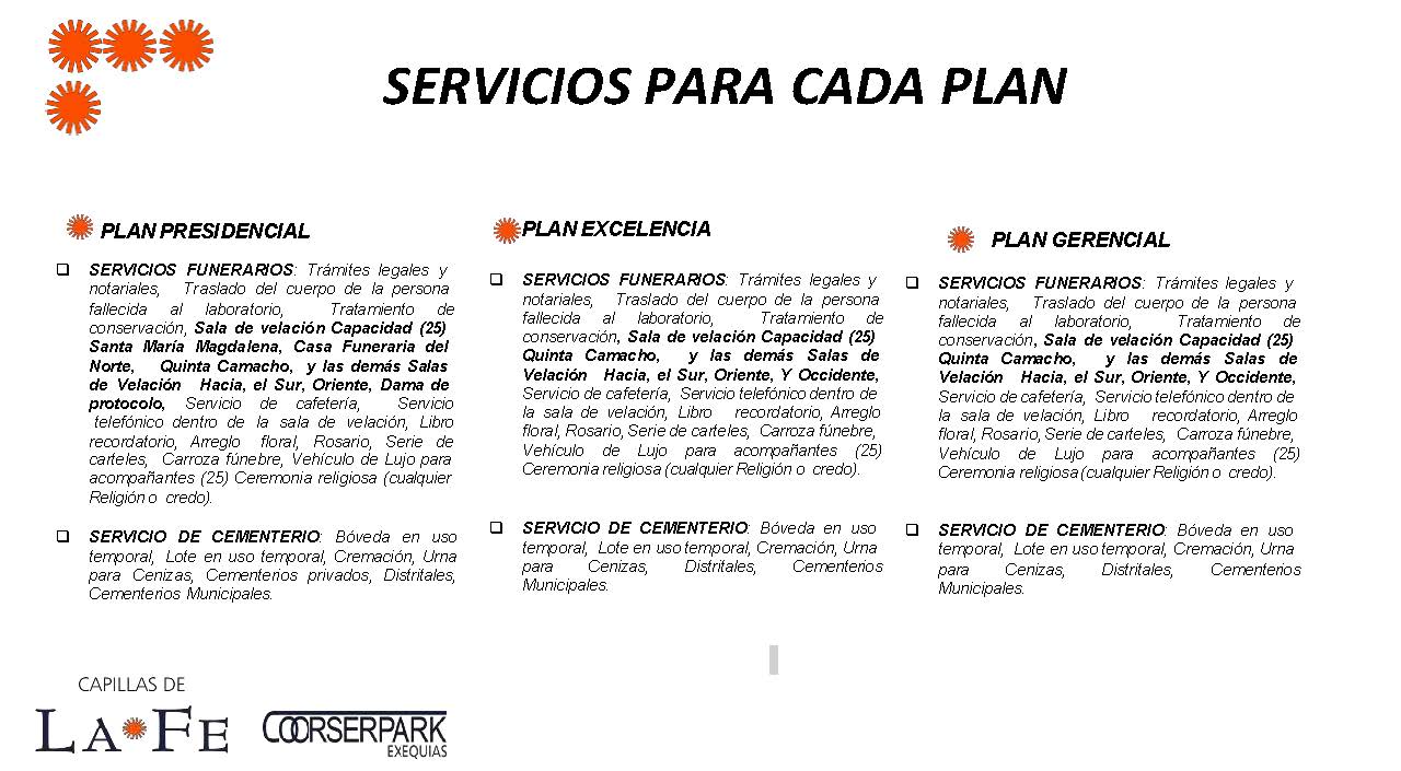 CAPILLAS DE LA FE . COORSERPARK EXQUIAS Página 2