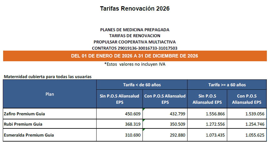 COLMEDICA tarifas julio 2022
