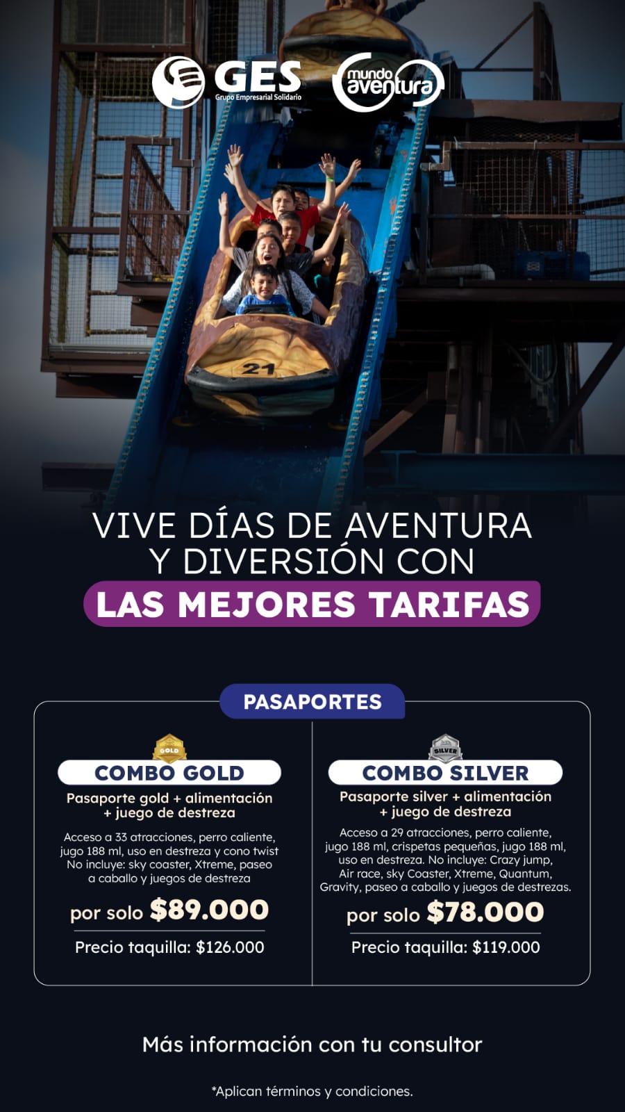 tarifas MUNDO AVENTURA